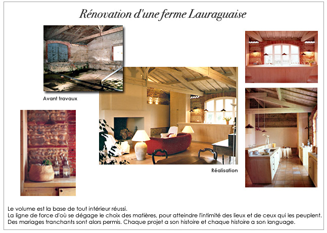 Architecture et décoration d'intérieur: Maison Lauraguaise